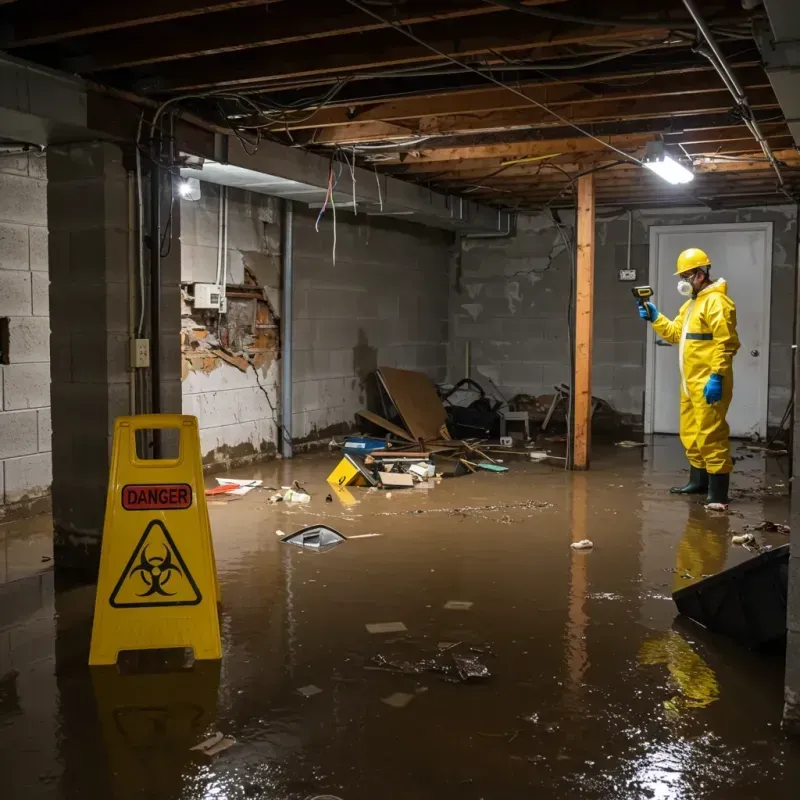 Flooded Basement Electrical Hazard in Bradner, OH Property